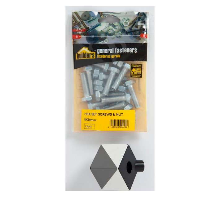 BP-SETN0830-12 12 x Hex Bolts and Nuts Set (8 x 30mm)