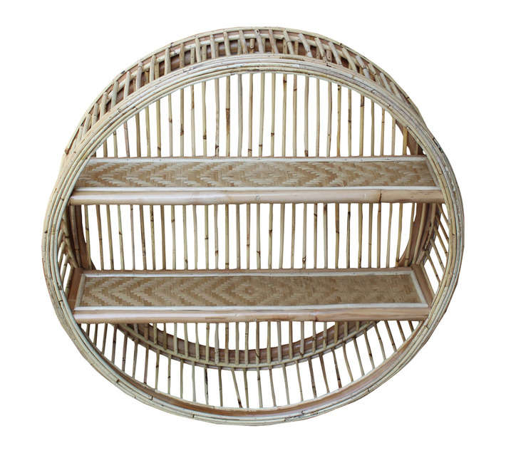Design House Basket with White Edges - Natural (400 x 400 x 390mm)