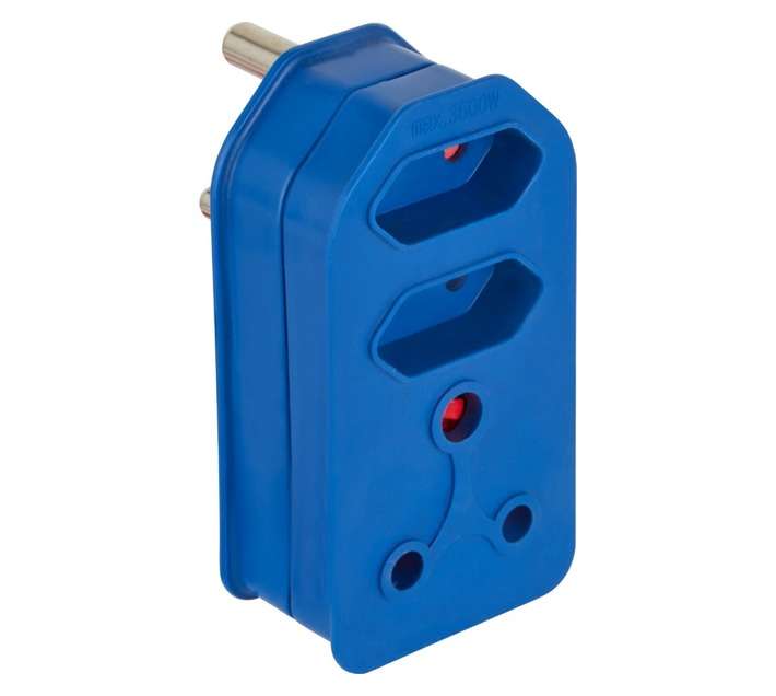 PowerWorx 3Pin and 2 x Euro Adaptors - Blue