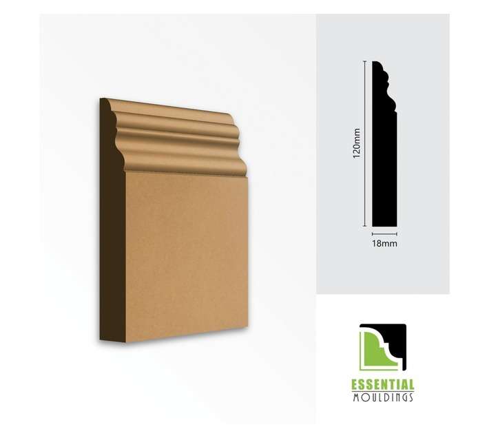 Essential Mouldings Q3 MDF Skirting (2750 x 120 x 18mm)