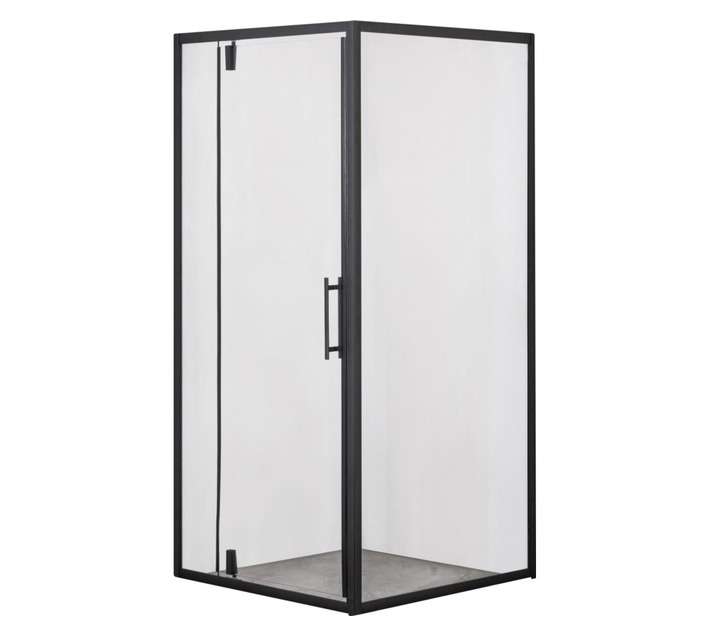 Builders Pivot Shower Door - Matt Black (885 x 885mm)