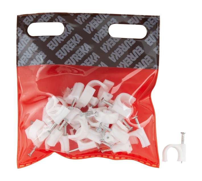 Eureka 30 x Round Cable Clips (12mm)
