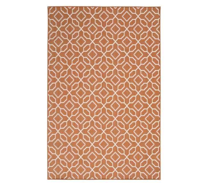 Stefano and Co Geometric Reduce Rug - Terracotta/Cream (1500 x 800mm)