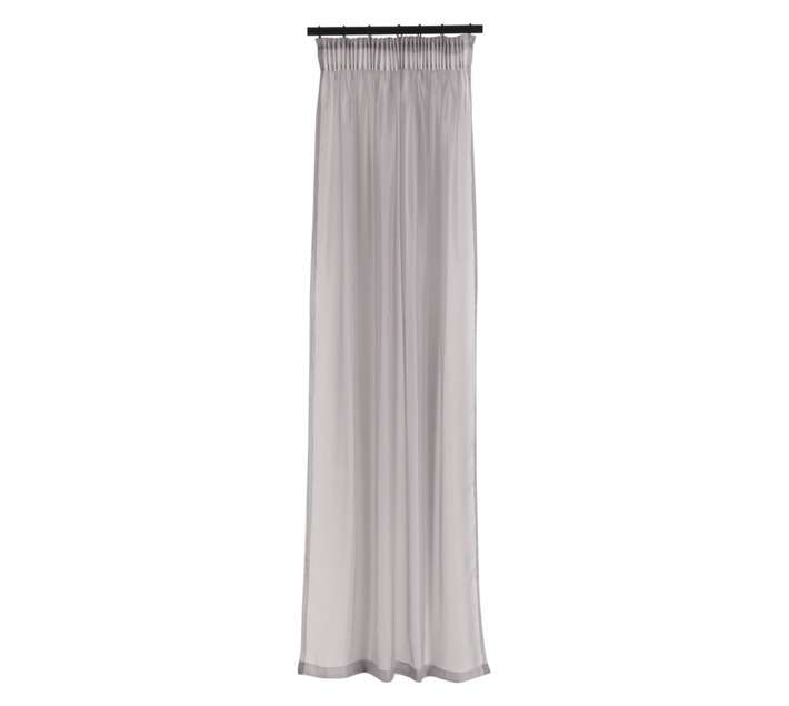 Kubu Textiles Voile Plain Taped Curtain - White (2500 x 2180mm)