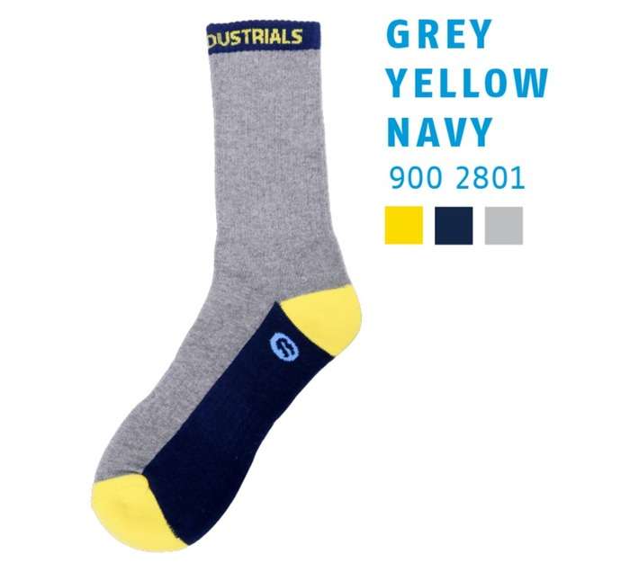 Bata Socks - Grey/Yellow/Navy (Size 10-14)