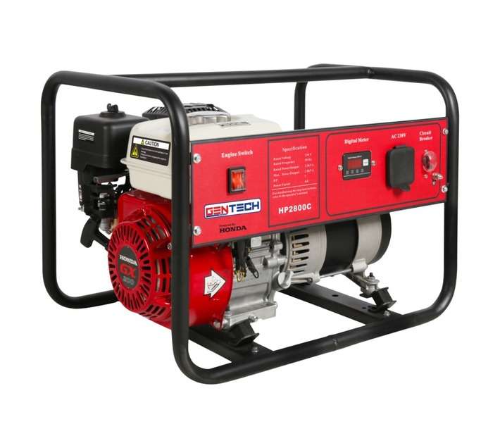 Gentech Honda Petrol Generator (2.5kVA) - Red/Black