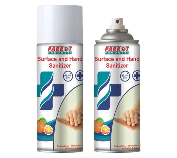 Parrot 12 x Aerosol Hand Sanitiser (400ml)