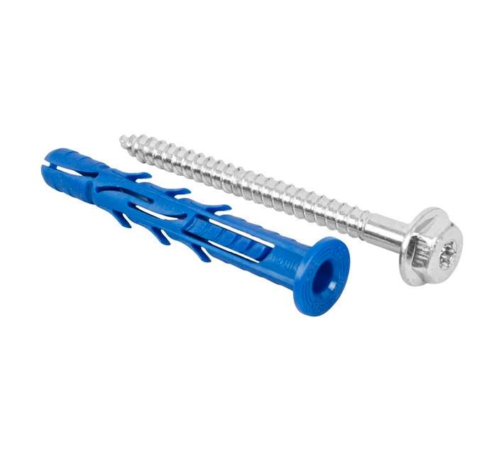 Rawlplug 16 x Frame Fixing Plugs and Hex Screws - Silver (10 x 100mm)