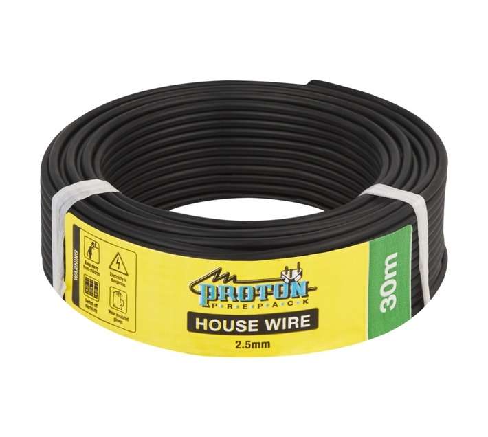 APDHW25BK30 House Wire Cable - Black (30m)