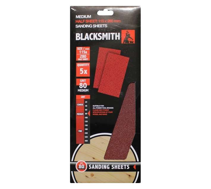 Blacksmith Aluoxide 1/2 Sand Paper Sheet 80 Grit