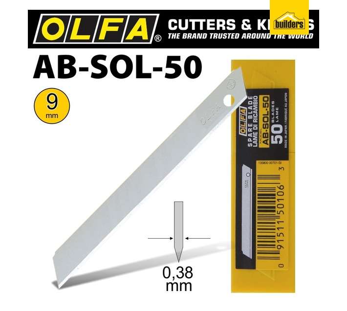 Olfa BLA ABSOL50 50 x Standard Duty Blades for 9mm Cutters