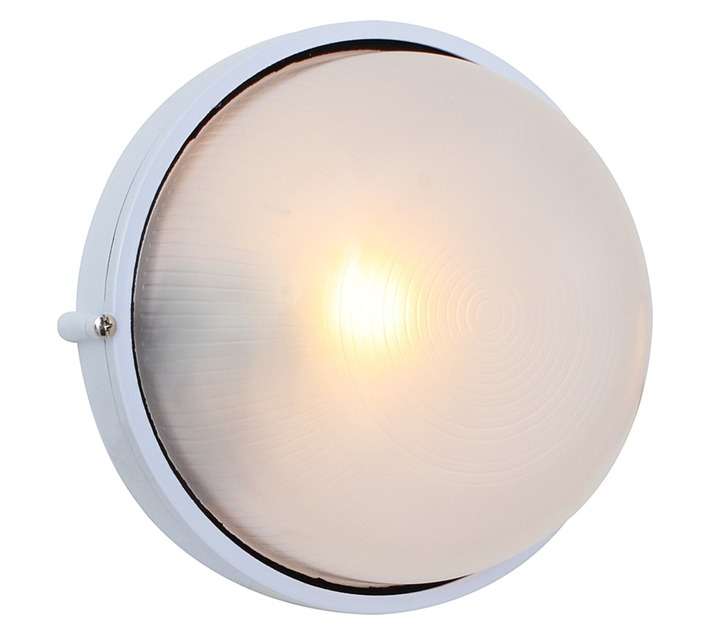 Eurolux B42W Large Plain Round Bulkhead - White (100W)