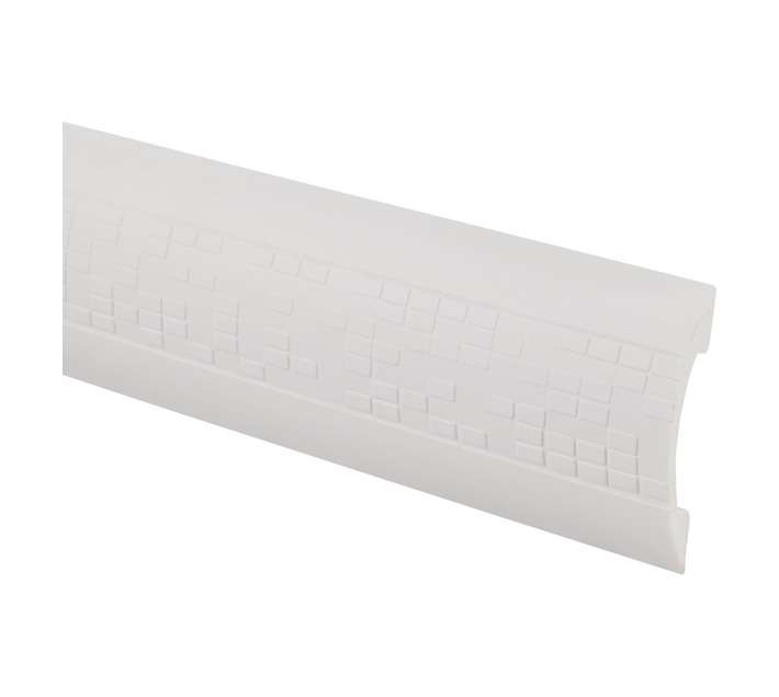 Upper Edge Square Paintable TV Mouldings Cornice - White (1000 x 15 x 120mm)
