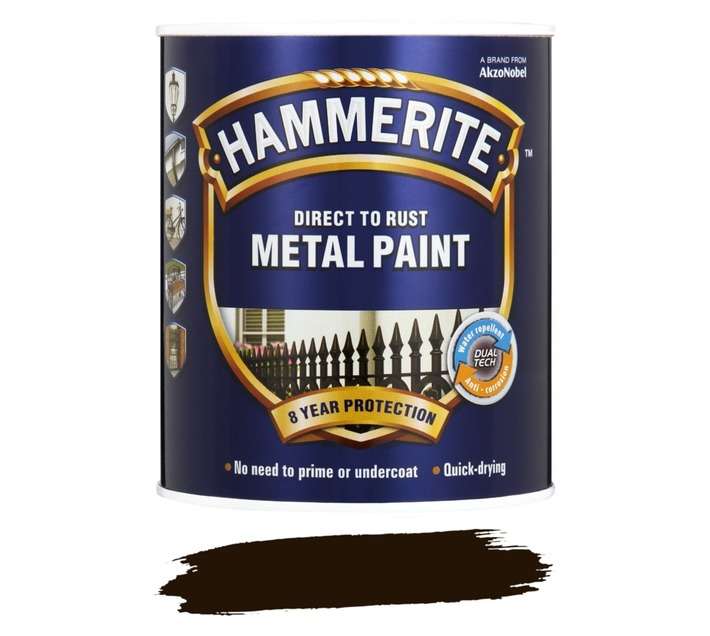Hammerite Direct to Rust Hammered Metal Paint - Brown (1L)