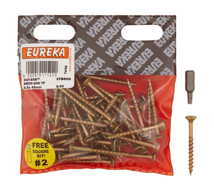 Eureka 1FB60U 4.5 x 45mm Cut Screw Smooth Shank (50 Pack)