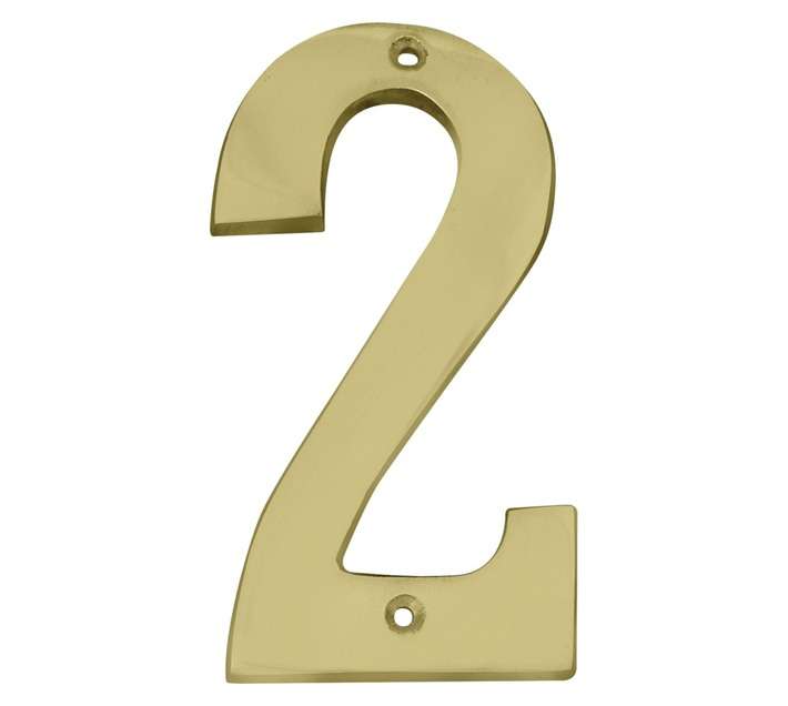 Euro Brass Numeral 2 - Brass (175mm)