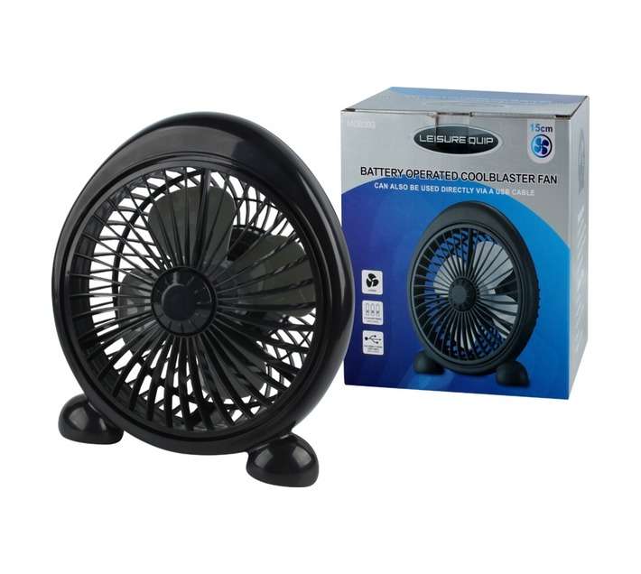 Leisure Quip Battery Operated Cool Blaster Fan - Black