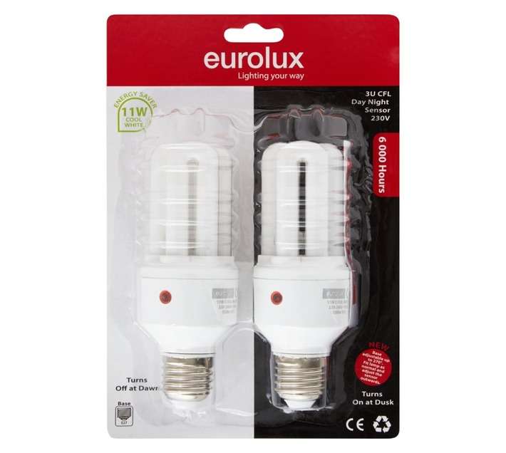Esaver 2 x E27C Sensor Light - Cool White (11w)