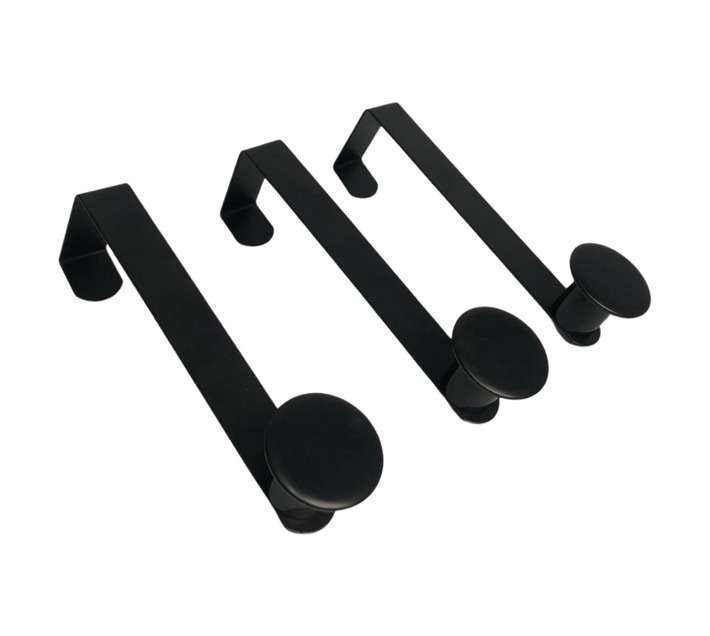 Lusso 3 x Hook Over Door - Black (30 x 165mm)