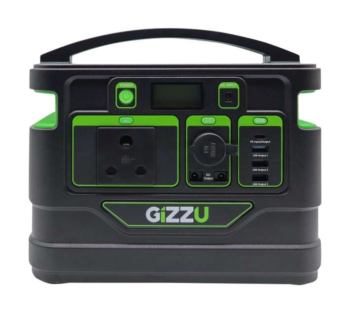 Gizzu Portable Power Station - Black/Green (500W)