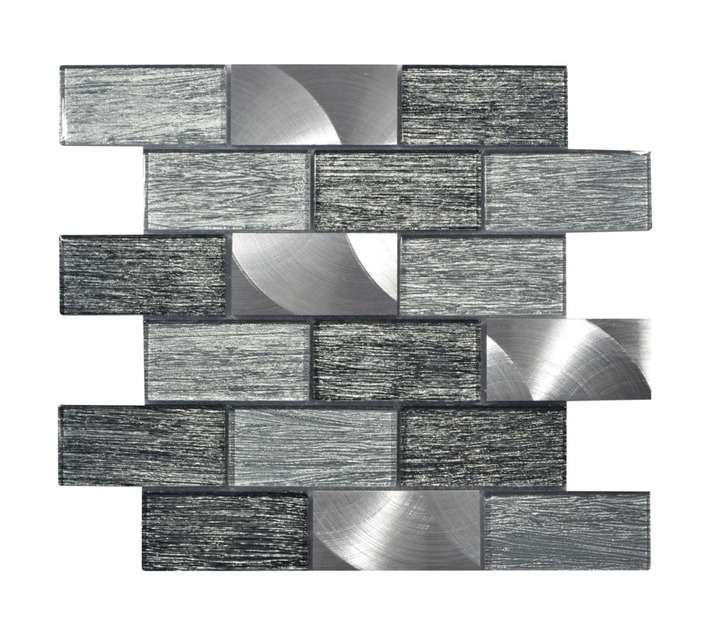 Earthstone Glass Metro Mosaic Tile - Grey/Graphite