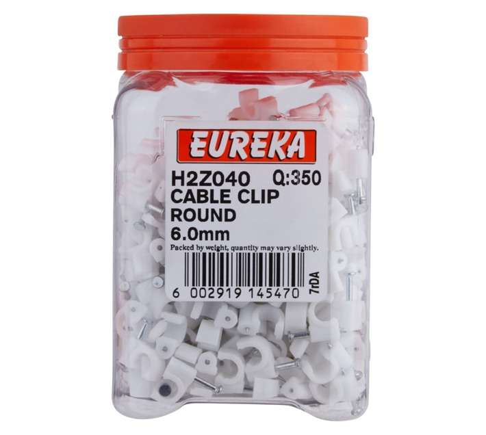 Eureka 350 x Round Cable Clips (6mm)