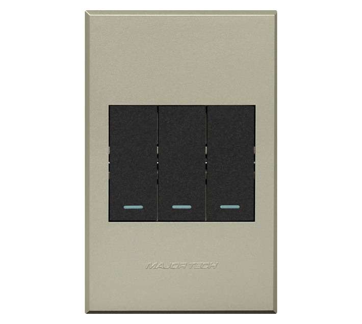 Veti 3 Series 3 Lever 2 Way Switch - Graphite/Titanium (100 x 50mm)