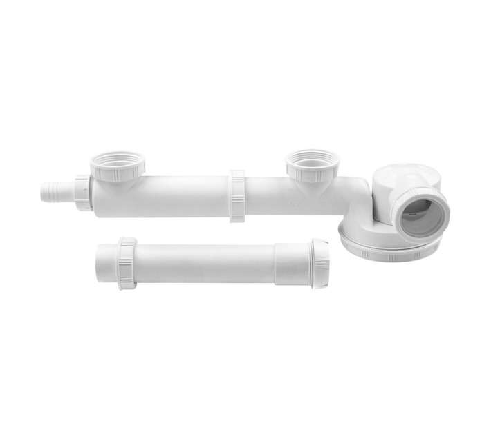 Wirquin Espace Double Sink Trap and Extension Piece - White