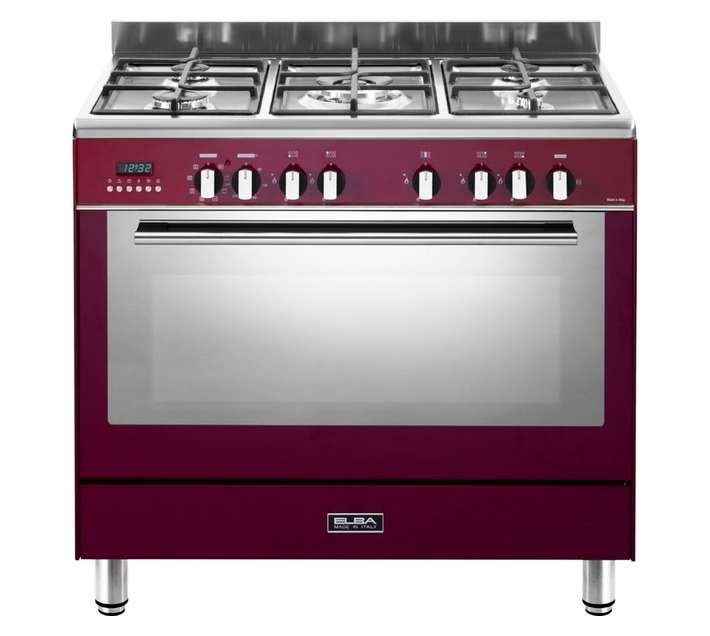 Elba 5 Gas Burner Electric Oven (900mm) Red 01/9FX827R