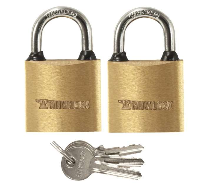 Anvilock 32mm Brass Padlock (2 Pack)
