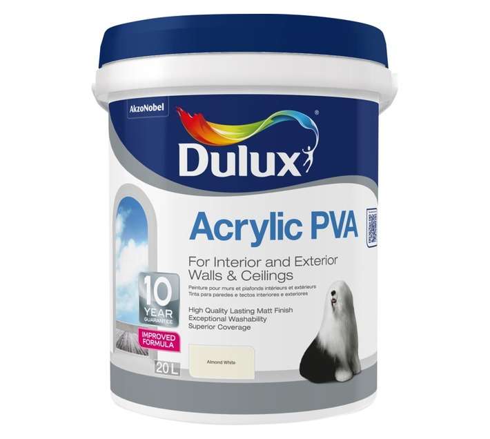 Dulux Acrylic PVA - Almond White (20L)