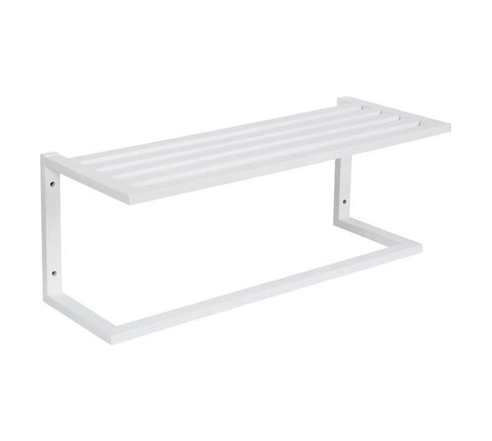 Lusso Small Wall Mount Towel Rack - White (600 x 250 x 35mm)