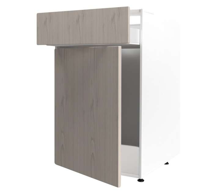 Home and Kitchen Base Unit 1 Drawer Melamine Cabinet - Black Cherry (450mm)