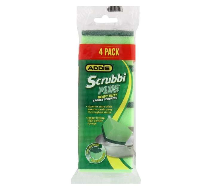 Addis 4 x Heavy Duty Scourer Sponge