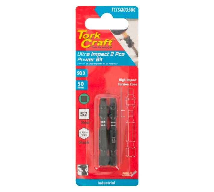Tork Craft TCISQ0325C Square Recess SQ3 Screwdriver Bit (25mm)