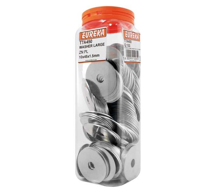 Eureka 150 x Large Zinc Plated Washers (10 x 45 x 1.5mm)