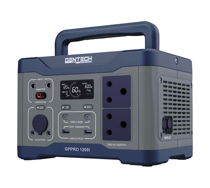 Gentech GPPRO1200I Portable Power Station - Grey/Blue (650W)