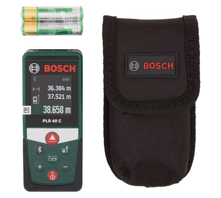 Bosch PLR 40 C Laser Distance Measurer - Black/Green