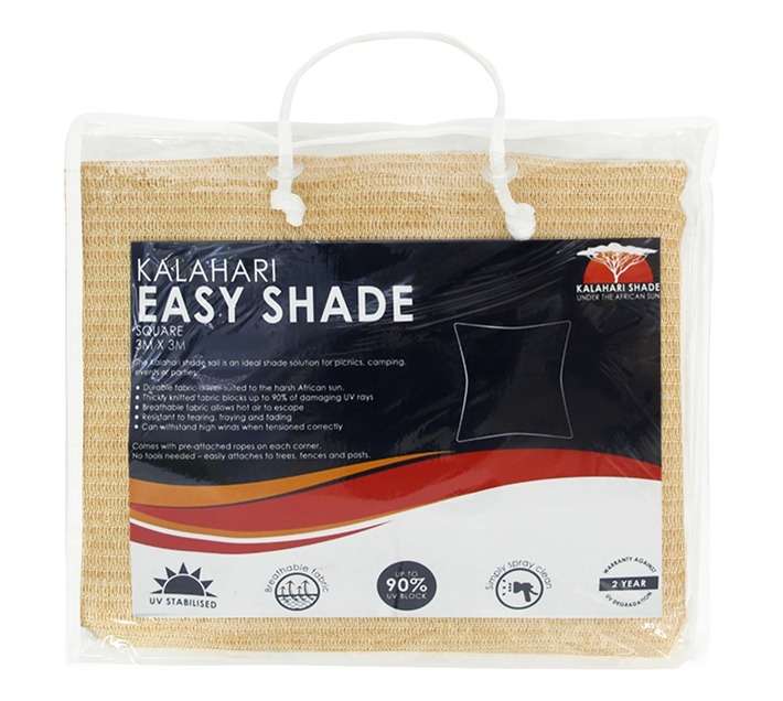 Kalahari Easy Square Shade Sail - Sand (3000 x 3000mm)