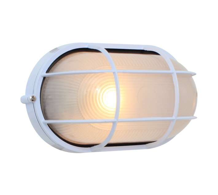 Eurolux B48W Oval Grid Bulkhead - White