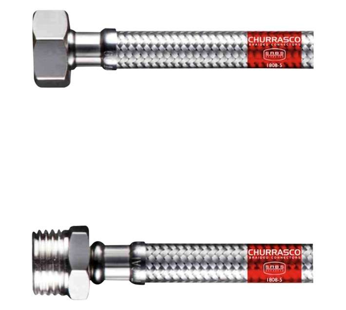 Churrasco 12.7mm Male x 12.7mm Braided Connector Stainless Steel (350mm)