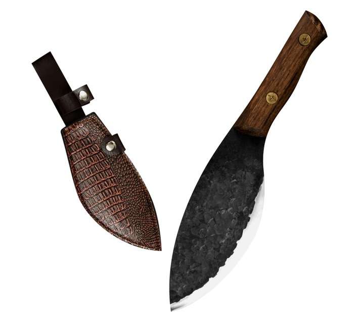 Lifespace 6.5 Inch Hammered Black 'Dog Leg' Bone Cutter with Sheath