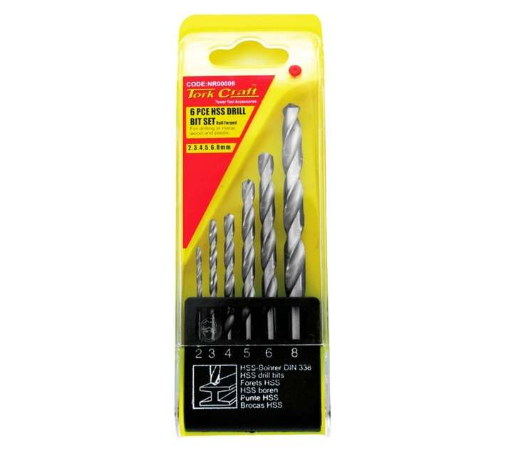 Tork Craft NR00006 6 x Roll Forged HSS Drill Bits (2-8mm)