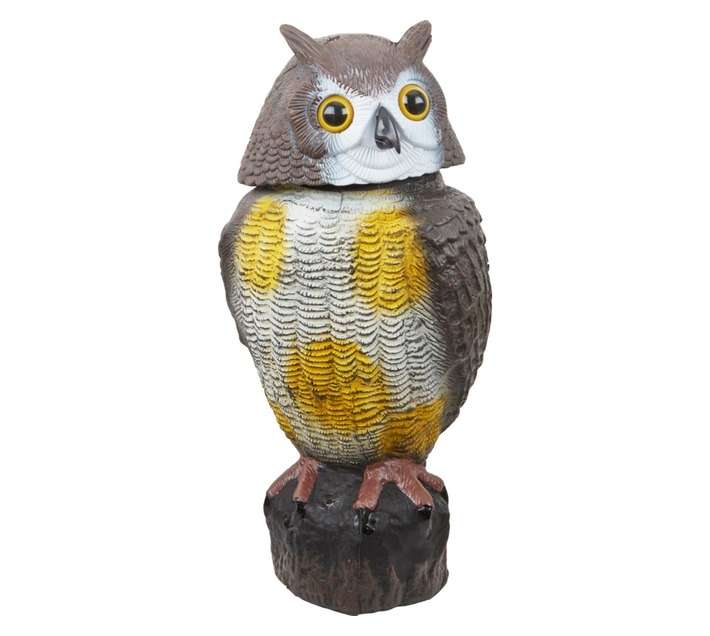 Wind Action Owl Decoy Garden Bird Repeller Scarer (400mm)