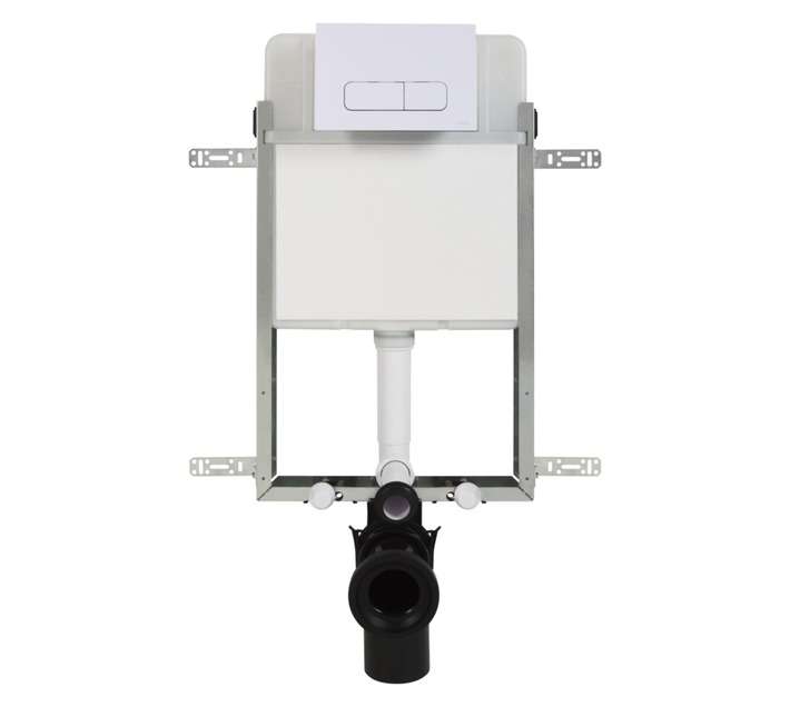 Lusso Concealed Cistern and Flush Plate - White