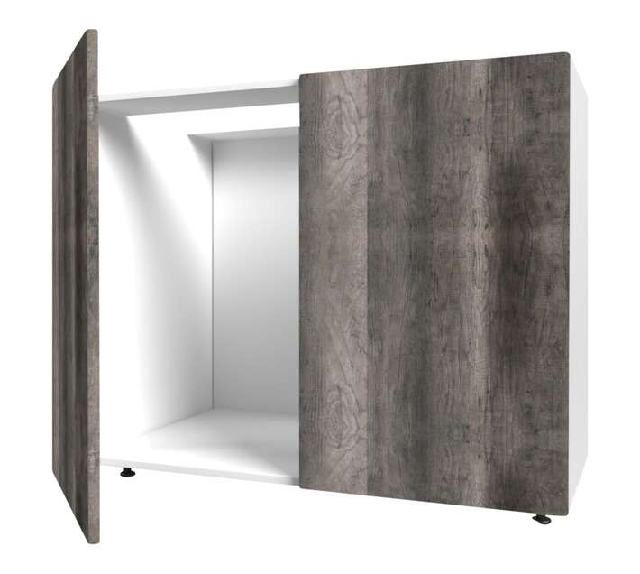 Home and Kitchen Wrapped Base Cabinet Unit - Monument Oak (900 x 560 x 720mm)