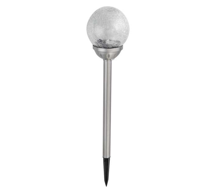Solar Flair Crackle Ball LED Stake Light - White (120mm)