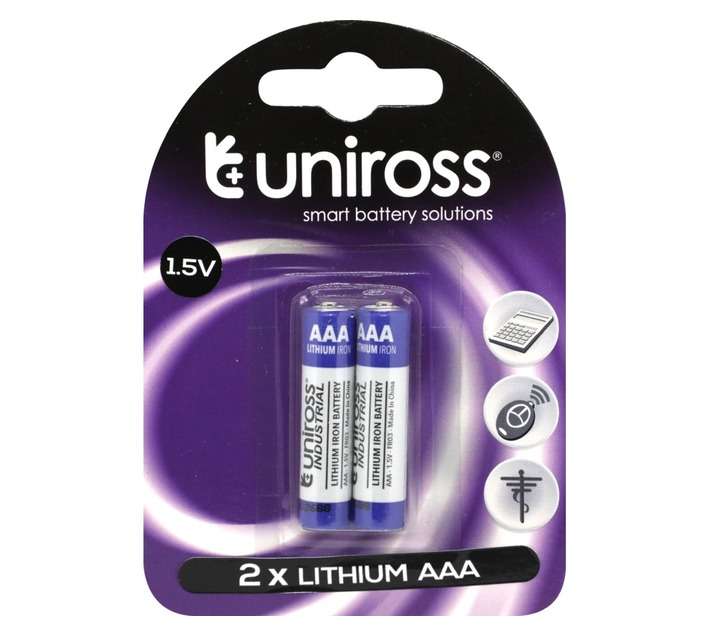 Uniross 2 x Lithium Batteries (AAA)