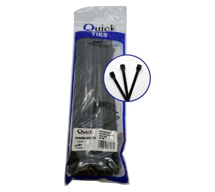 Quick Ties Cable Ties - Black (4.8 x 300mm)