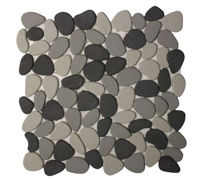 Earthstone 30-3PK-PALM-GRY Palma Flat Pebble Mosaic - Grey (300 x 300 x 4mm)